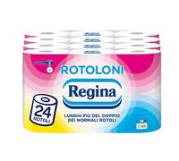 Regina Rolls - 24 Maxi Toilet Paper Rolls, 500 Sheets 2 Ply Sheets, More Than Double The Normal Rolls, Pack of 50% Recycled Plastic, 100% FSC Certified Paper
