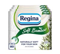 Regina Soft Bamboo 80 Rolls of Toilet Tissue 3 Ply 160 Sheets Naturally So