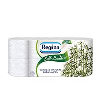 Regina Soft Bamboo Toilet Paper, 8 Rolls, 3 Layers, 160 Sheets, Natural Softness for Your Skin, Bamboo Fibre Toilet Paper, Paper Packaging, FSC Certified