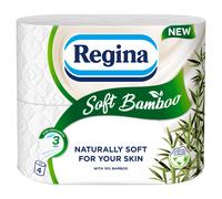 Regina Soft Bamboo Toilet Tissue, 3-Ply, 4 Rolls