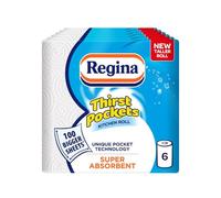 Regina Thirst Pockets, 6 Rolls of Kitchen Towel