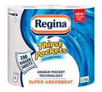 Regina Thirst Pockets Kitchen Rolls, Pack of 2