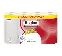 Regina Thirst Pockets Mini 3-Ply Kitchen Rolls | Highly Absorbent 8 Roll Pack for Spill Control | Durable, Textured Paper Towels for Efficient Kitchen Cleaning