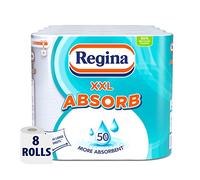 Regina XXL Absorb, 8 Kitchen Rolls, 2-Ply Sheets | 75 Extra Large Sheets per Roll, Increased Absorbency for Extra Big Spills, FSC Certified, Easy Open Pack
