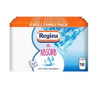 Regina XXL Absorb Kitchen Towels - 16 Rolls Per Pack, Super Absorbent 2-ply sheets, 75 Extra-large Sheets Per Roll, 50% More Absorbent Than Previous XXL Products, Easy Open Pack, 60% PCR Plastic
