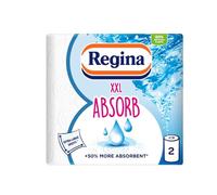 Regina XXL Absorb Kitchen Towels - 2 Rolls Per Pack, Super Absorbent 2-ply Kitchen Towels, 75 Sheets Per Roll, Extra-large Sheets, 50percent More Absorbent Than Previous XXL Products, Easy Open Pack