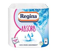 Regina Xxl Absorb White Kitchen Roll 2 Ply Extra Large Sheets Pure Cellulose 4 Packs Of 2 Rolls
