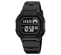 Reginald Watches for Men Fashion Trend Multifunction Waterproof Watch EL Backlight Digital Chronograph TPU Watch Strap Square Watches, Black, Chronograph,Digital