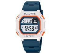 Reginald Watches for Men Fashion Trend Multifunction Waterproof Watch EL Backlight Digital Chronograph TPU Watch Strap Square Watches, Blue, Chronograph,Digital