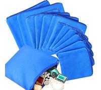 Reginary 12 Pieces Zippered Silver Jewelry Storage Bags Anti Tarnish Silver Protection Bags Jewelry Tarnish Prevention Cloth Pouches for Jewelry Necklace Bracelet Earrings(Blue)