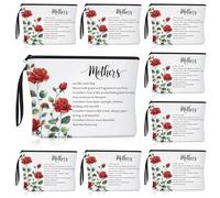 Reginary 20 Pcs Makeup Bags Gift for Women Bulk Inspirational Flower Canva Cosmetic Bag with Zipper You Are Awesome Thank You Gift for Staff Employee Coworker Team Nurse Caregiver (Mother)