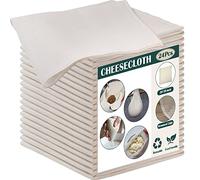 Reginary 24-Piece Hemmed Cheesecloth, 20 x 20 Inch, Unbleached Cotton, Reusable Straining Cloths for Cooking, Baking, Canning