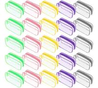 Reginary 25 Pcs Clear Makeup Bags Bulk Cosmetic Bags with Zipper Travel Toiletry Bags Waterproof Portable Transparent Zippered Pouches for Women Men Travel Bathroom Business (Bright Color), Bright