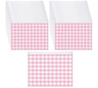 Reginary 50 Pcs Inspirational Gifts Bulk for Women Cosmetic Bag EVA Makeup Bag with Zipper for Birthday Employee Coworker Colleague Staff Encouragement Motivational Presents, Pink Gingham, 7.87 x 5.91