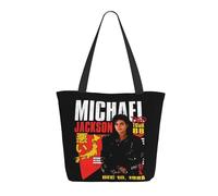 Reginascaks Michael King Jackson Canvas Tote Bag Women'S Rock Style Large Capacity Shopping Bag Rock Singer Inspired Design Multifunctional Bag For Daily Shopping Travel