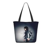 Reginascaks Michael King Jackson Canvas Tote Bag Women'S Rock Style Large Capacity Shopping Bag Rock Singer Inspired Design Multifunctional Bag For Daily Shopping Travel