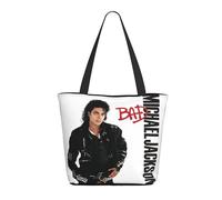 Reginascaks Michael King Jackson Canvas Tote Bag Women'S Rock Style Large Capacity Shopping Bag Rock Singer Inspired Design Multifunctional Bag For Daily Shopping Travel