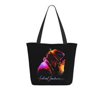Reginascaks Michael King Jackson Canvas Tote Bag Women'S Rock Style Large Capacity Shopping Bag Rock Singer Inspired Design Multifunctional Bag For Daily Shopping Travel