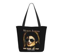 Reginascaks Michael King Jackson Canvas Tote Bag Women'S Rock Style Large Capacity Shopping Bag Rock Singer Inspired Design Multifunctional Bag For Daily Shopping Travel