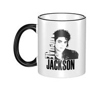 Reginascaks Michael King Jackson Mugs Hip Hop Themed Coffee Tea Mug - 330ml Trendy Ceramic Mug, a Classic Gift for Hip hop Lovers