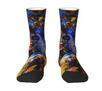 Reginascaks Michael King Jackson Socks | Hip Hop Contrast Color Socks | Rock Style Socks | Breathable Sports Socks | Suitable for Daily Wear and Sports | Gift for Music Lovers