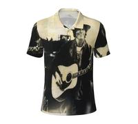 Reginascaks Neil Singer Young Polo Shirts The White Stencil Essential T-Shirt Black Graphic Tee Cuffed Shorts Short Sleeve T-Shirt for Men Music Fans Gift X-Large