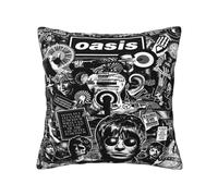 Reginascaks O*a*sis rock band Four Seasons Pillow Cover - Fashionable rock elements Pillow Cases, create a unique home atmosphere, suitable for sofas bedrooms Music fans gift 16"x16"