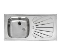 86cm x 43.5cm Inset Single Bowl and Drainer in Stainless Steel