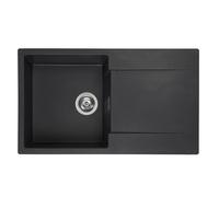 Reginox Amsterdam 10BS 1.0 Bowl Granite Reversible Black Kitchen Sink 860x500mm