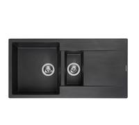 Reginox Amsterdam 15BS 1.5 Bowl Granite Reversible Black Kitchen Sink 1000x500mm