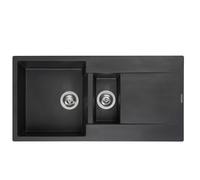 Reginox Amsterdam 15BS 1.5 Bowl Granite Reversible Inset Black Kitchen Sink