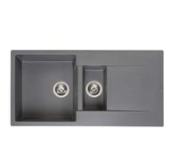 Reginox Amsterdam 15GS 1.5 Bowl Granite Reversible Grey Kitchen Sink 1000x500mm