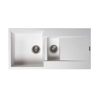 Reginox Amsterdam 15PW 1.5 Bowl Granite Reversible White Kitchen Sink 1000x500mm