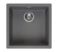 Reginox Amsterdam 40 Grey Silvery Granite Kitchen Sink - Single Bowl Inset & Square Design