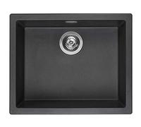 Reginox Amsterdam 50 Undermount Inset Single Bowl Granite Kitchen Sink Black Silvery