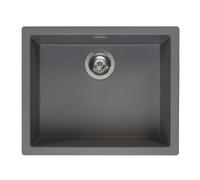 Reginox Amsterdam 50 Gs Grey Silvery 1 Bowl Inset Granite Kitchen Sink, Durable & Stylish, 560X460mm