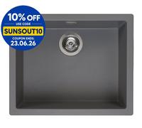 Reginox Amsterdam 50 Integrated Single Bowl Granite Kitchen Sink Grey Silvery