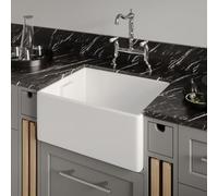 Reginox Belfast II 1.0 Bowl White Ceramic Kitchen Sink with Weir Overflow