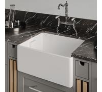 Reginox Belfast II Ceramic Single Bowl Belfast Kitchen Sink with Waste - White