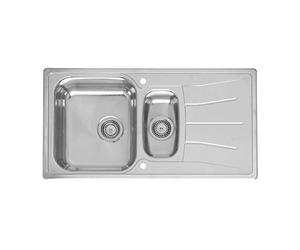 Reginox Diplomat Inset 1.5 Bowl Kitchen Sink Stainless Steel Reversible + Waste