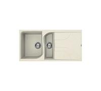 Reginox EGO475-C 1.5 Bowl Regi-Granite Composite Sink With Reversible Drainer Granitetek Cream