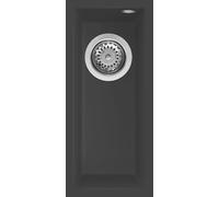 Reginox Elleci Quadra50 Black Granite Undermount Half Bowl Kitchen Sink with Waste Included
