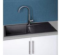 Reginox Harlem 10 Silver Black Granite Inset Kitchen Sink With Waste