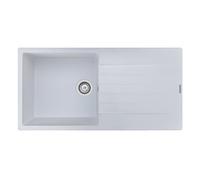 Reginox Harlem10 Kitchen Sink Single Bowl White Granite Inset Reversible Waste