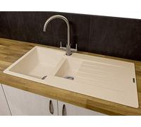Reginox Harlem 15 Caffe Silvery Granite Inset 1.5 Kitchen Sink With Waste