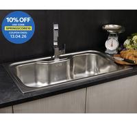Reginox Jumbo Inset Kitchen Sink Stainless Steel Large Bowl Waste 1 Tap Hole