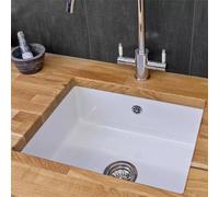 Reginox Mataro Ii White Ceramic Undermount Single Bowl Kitchen Sink With Waste