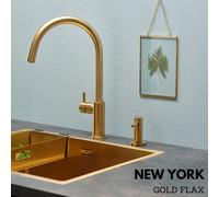 Reginox NEW YORK 50X40 GOLD FLAX PVD SINK - Complete with waste kit & strainer