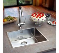 Reginox New York Kitchen Sink Rectangular 1 Bowl Stainless Steel Basket Waste