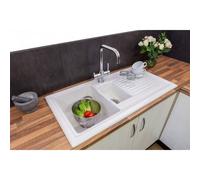 Reginox RL301CW Ceramic 1.5 Bowl Kitchen Sink Traditional White Reversible Waste